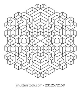 Easy Coloring Pages for Adults Coloring Page geometric abstract mandala  Simple mandala in hexagon shape EPS 8  #683