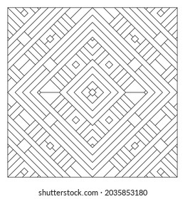 Easy coloring pages for seniors   for adults  Tile pattern design  Composition intersecting   overlapping lines in diamond form  EPS8 file  #284