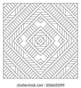 Easy coloring pages for seniors   for adults  Tile pattern design  Composition intersecting   overlapping lines in diamond form  EPS8 file 