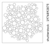 Easy coloring pages for seniors. Coloring page of random circles pattern in line-art style, isolated on white squared background. Vector pattern in Eps 8.