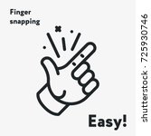 Easy Concept. Finger Snapping  Hand Gesture Minimal Flat Line Outline Stroke Icon Pictogram