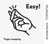 Easy Concept. Finger Snapping   Hand Gesture Minimal Flat Line Outline Stroke Icon Pictogram