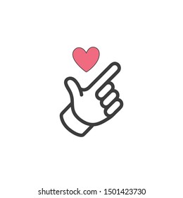 Heart Hands Icon Elements Valentine Neon Stock Illustration 1304281333