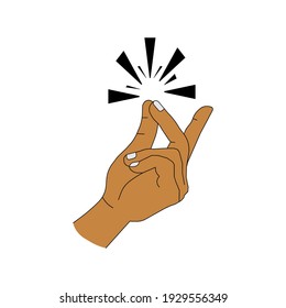 Easy Concept. Finger Snapping Hand Gesture . Vector icon illustration that can be edited and changed color.