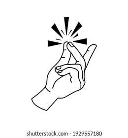 Easy Concept  Finger Snapping Hand Gesture   Vector icon illustration that can be edited   changed color 