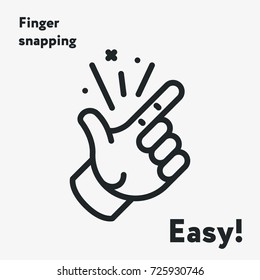 Easy Concept  Finger Snapping  Hand Gesture Minimal Flat Line Outline Stroke Icon Pictogram