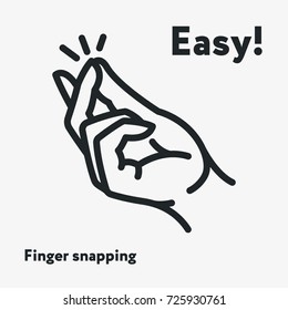 Easy Concept  Finger Snapping   Hand Gesture Minimal Flat Line Outline Stroke Icon Pictogram
