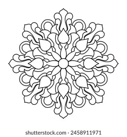 Einfaches und kreatives Mandala-Design für Erwachsene und Kinder Malbuch, elegante Mandala Art
