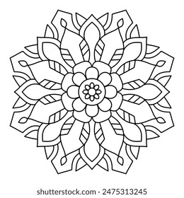 easy and creative mandala design for coloring book, tattoo design, wall art, simple mandala art
