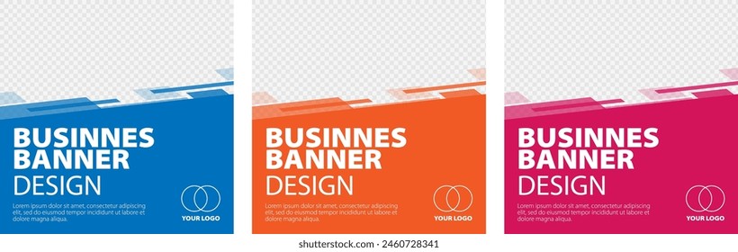 Easy to Customize Square Business Banners. Vector illustration with Space to add pictures. Suitable for social media post, instagram story and web ads.