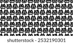 Easy to cut out, modify and repaint. Funny creepy Halloween cat o lantern wallpaper. Seamless Halloween pattern with cats. Pattern with cat pumpkins with scary faces. Cat o lantern seamless pattern.