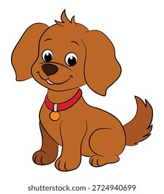 Cachorro bonito fácil em um fundo branco