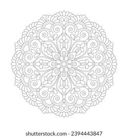 Easy design Mandala Coloring book page vector file