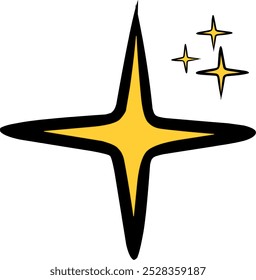 Easy design of star images in yellow, very suitable as a sticker