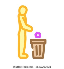 easy disposal color icon vector. easy disposal sign. isolated symbol illustration