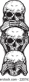 easy drawing of skull on computer