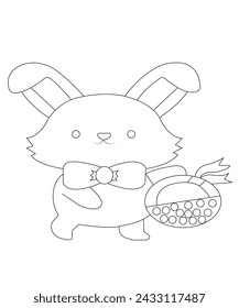 easy easter coloring book page for kids
