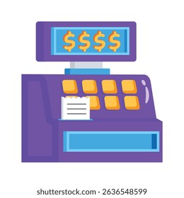 Easy to edit 2d style icon of cash register