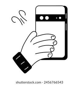Einfach zu bearbeitendes Doodle-Symbol des Smartphones 