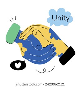 Fácil edición de doodle mini ilustración de la unidad mundial 