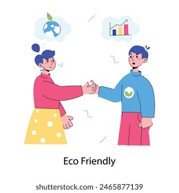 Easy to edit doodle mini illustration of being eco friendly 