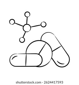 Easy to edit drawing icon showing drugs