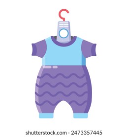 Easy to edit flat icon of a baby romper 