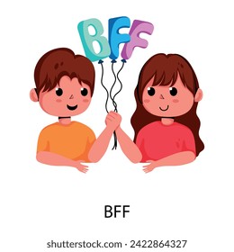 Icono plano de bff fácil de editar 