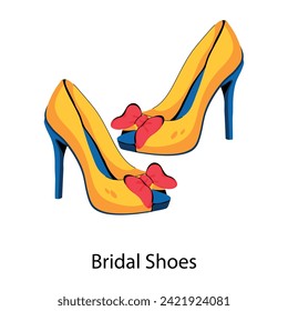 Easy to edit flat icon of bridal shoes  