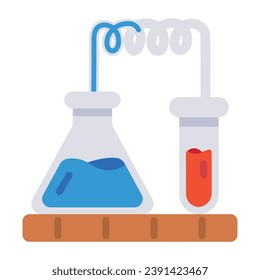Easy to edit flat icon of chemistry lab 