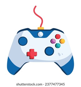Easy to edit flat icon depicting gamepad 