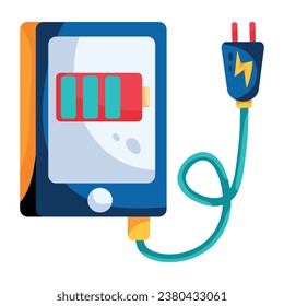 Einfache Bearbeitung von Flachbildsymbolen zum Aufladen von Mobiltelefonen 