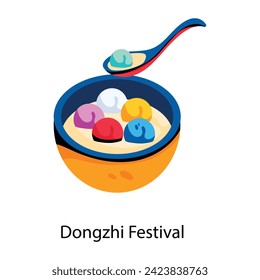 Fácil de editar icono plano del festival de dongzhi