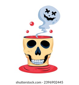 Easy to edit flat icon of halloween ghost 