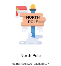 Easy to edit flat icon of north pole board 