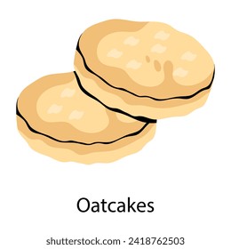 Easy to edit flat icon of oatcakes 
