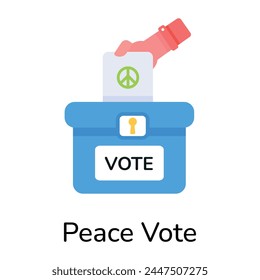 Easy to edit flat icon of peace vote 