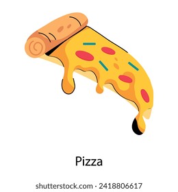 Easy to edit flat icon of pizza slice 