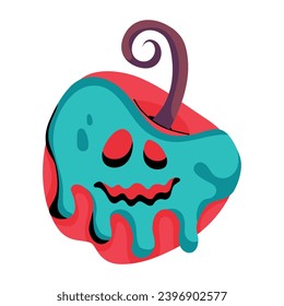 Icono plano de manzana espeluznante fácil de editar 