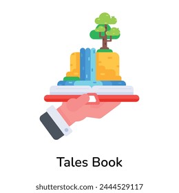 Easy to edit flat icon of tales book 