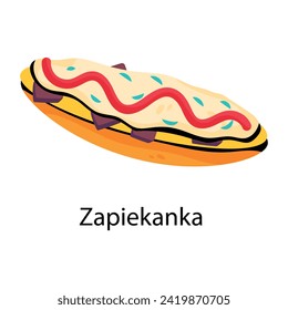 Easy to edit flat icon of zapiekanka