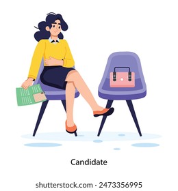 Easy to edit flat illustration of a job candidate 