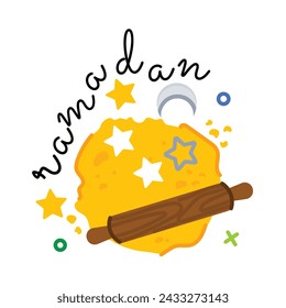 Fácil de editar pegatina plana de masa de galletas 