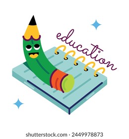 Easy to edit flat sticker of education day 