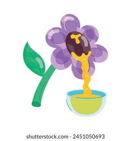 Fácil de editar pegatina plana de la flor de miel