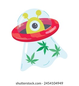 Fácil de editar pegatina plana de robo de cannabis