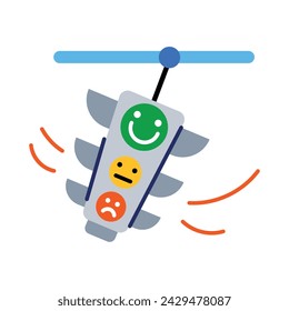 Easy to edit flat sticker of traffic lights 