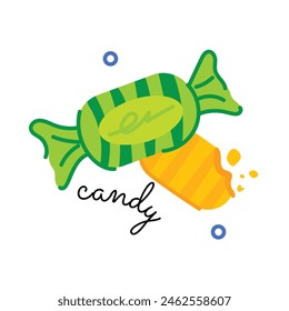 Fácil de editar pegatina plana de dulces envueltos 