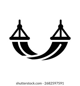 Icono de glifo fácil de editar de hamaca acogedora