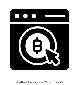 Icono de glifo fácil de editar de la página de inicio del Sitio web criptográfico